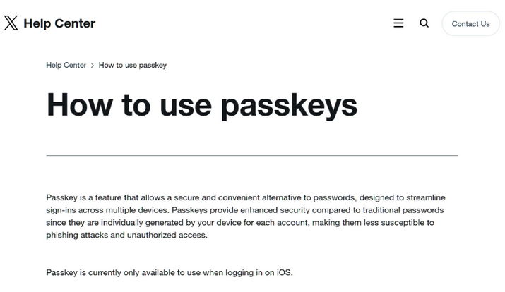 开化苹果维修店铺分享iOS用户如何通过通行密钥(Passkey)登录 