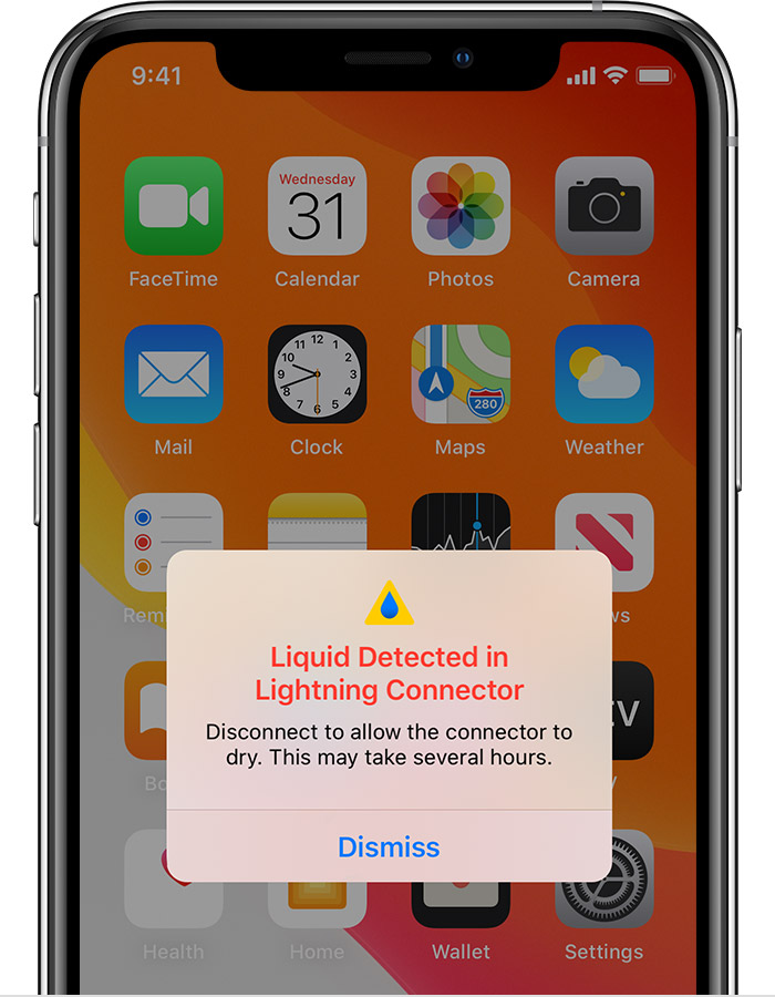 开化苹果手机维修分享iPhone 12 在充电时出现 “闪电接口检测到液体”的提示怎么办 